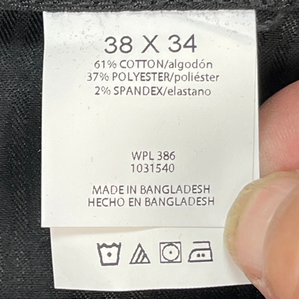 Haggar Premium No Iron Khaki Pants Men 38x34 Black Stretch Waistband Classic Fit - Picture 9 of 15